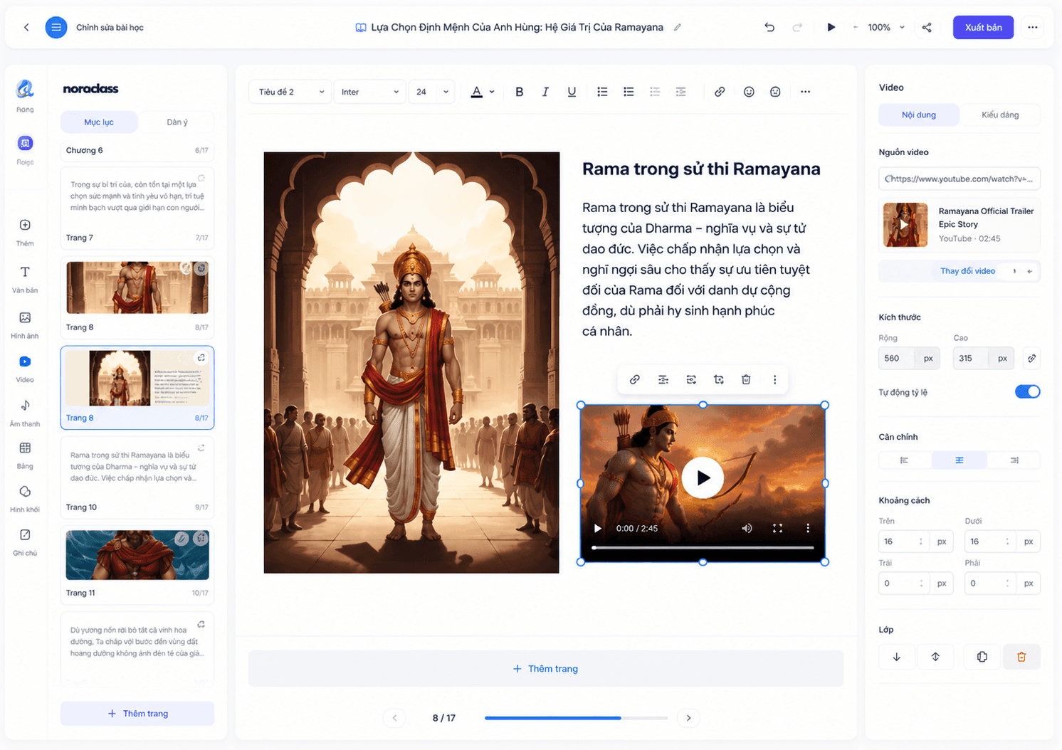 Edit interactive books with images and video on NoraClass