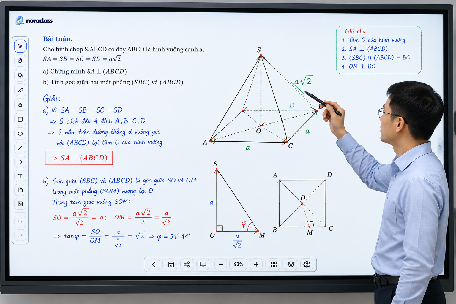 Giao diện bảng trắng tương tác NoraClass